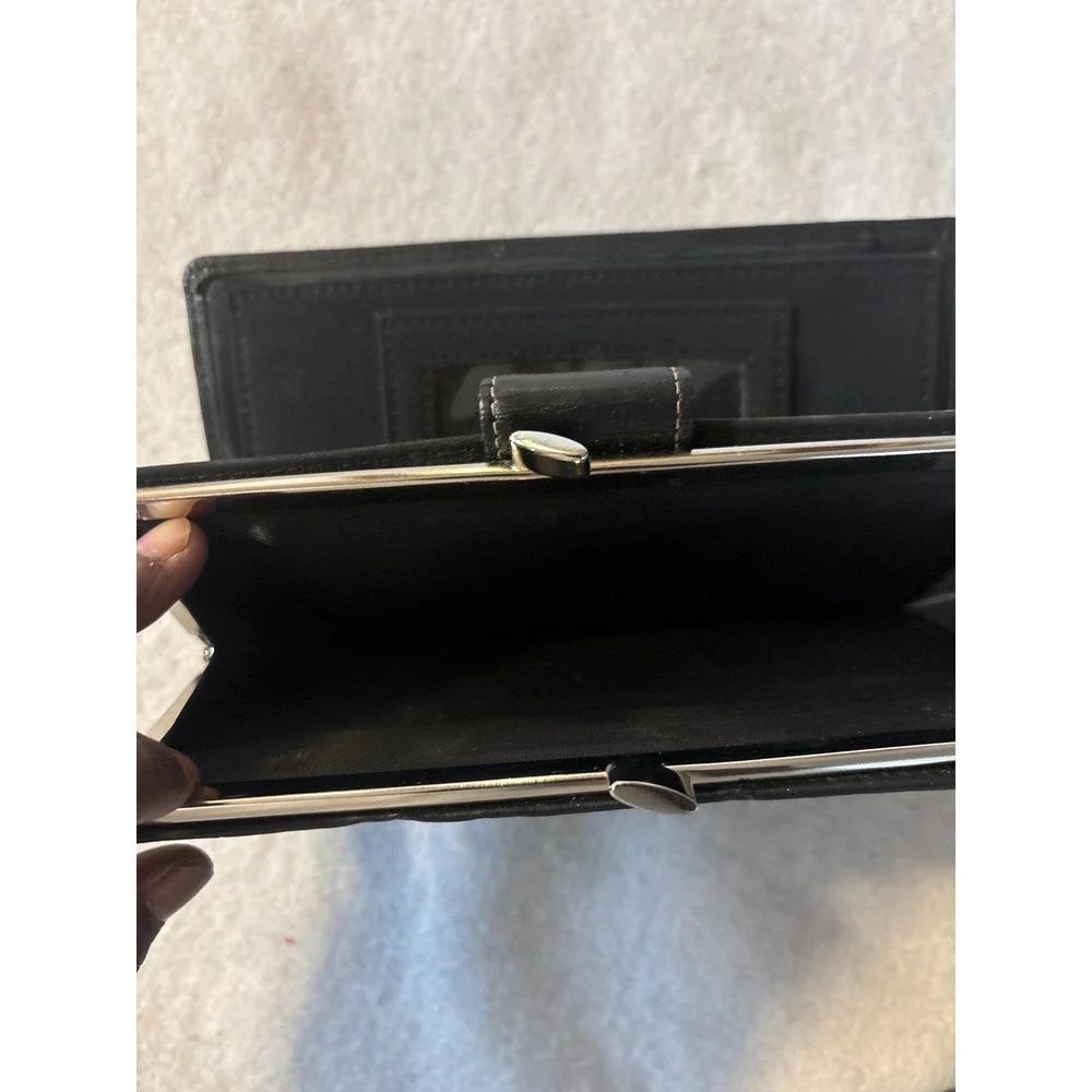 Unbranded Genuine‎ Leather  Wallet Women OS Black Good Kiss Lock Organizer